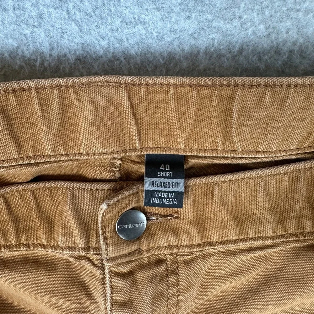 Carhartt Mens Relaxed Fit Canvas Jogger Pants Brown 40 Short Carpenter Utility - Picture 5 of 12